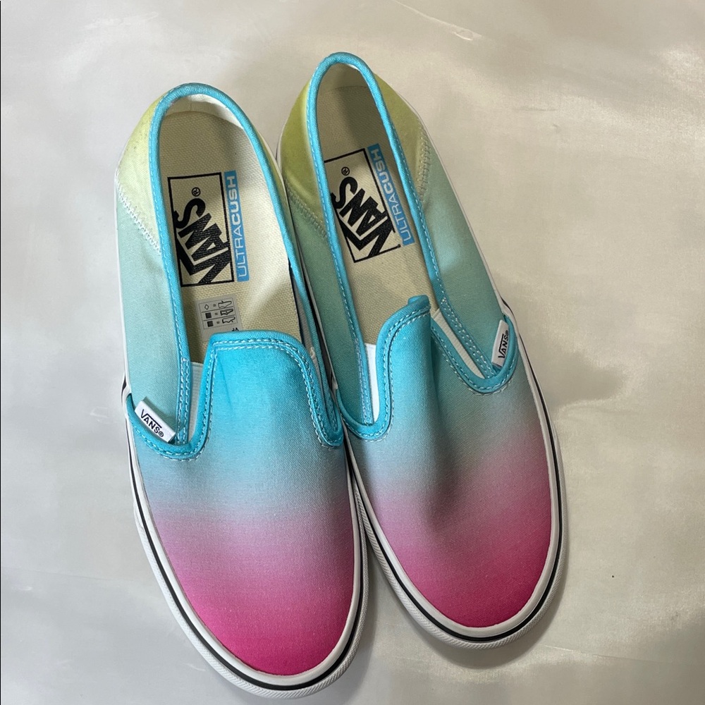 Vans Gradient Blue and Pink Slip-Ons